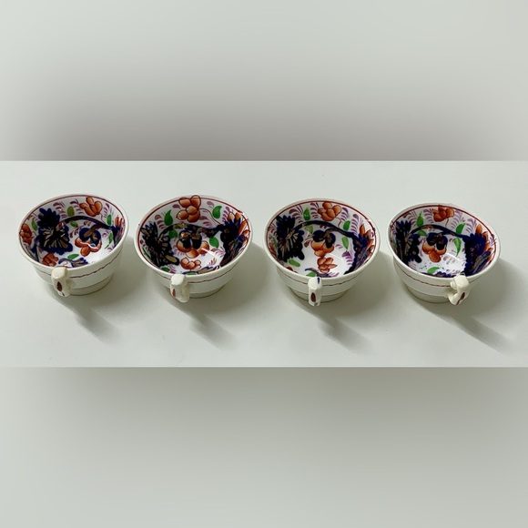 19th Century Antique Gaudy Welsh Grape Pattern (lot of 4) Miniature Cups - Picture 13 of 16
